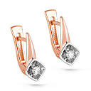 Серьги с английским замком из красного золота с бриллиантами