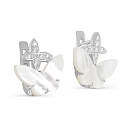 Серьги с английским замком из серебра с перламутром