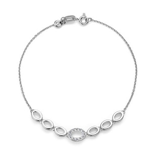 Браслет из белого золота с бриллиантом