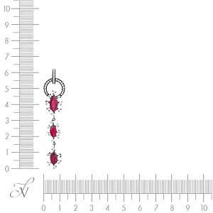 Подвеска из золота с бриллиантами, рубинами