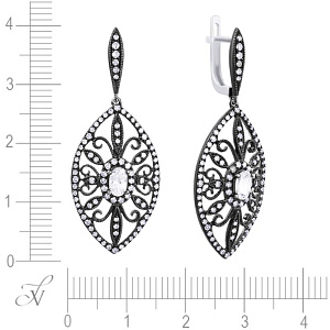 Серьги из комбинированного золота с бриллиантами, топазами