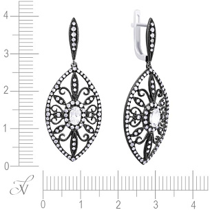 Серьги из комбинированного золота с бриллиантами, топазами