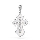 Крест из белого золота с бриллиантами