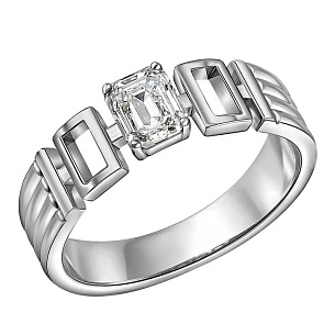 Кольцо из белого золота с бриллиантом