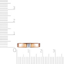 Кольцо обручальное из красного золота с бриллиантом