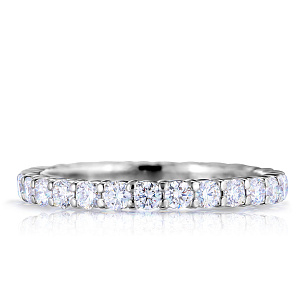 Кольцо обручальное из белого золота с бриллиантами