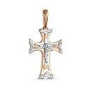 Крест из красного золота с бриллиантами