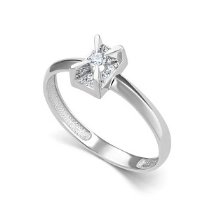 Кольцо из белого золота с бриллиантом