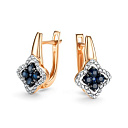 Серьги с английским замком из красного золота с бриллиантами