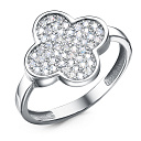 Кольцо из серебра с фианитами