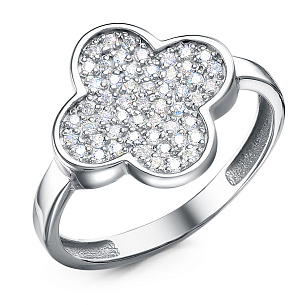 Кольцо из серебра с фианитом