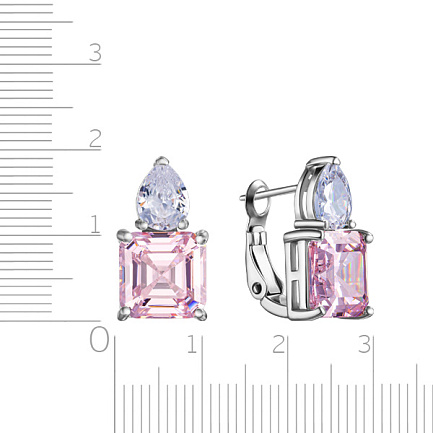 Серьги из серебра с фианитом