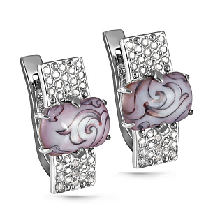 Серьги с английским замком из белого золота