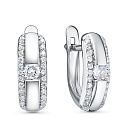 Серьги с английским замком из серебра с фианитами