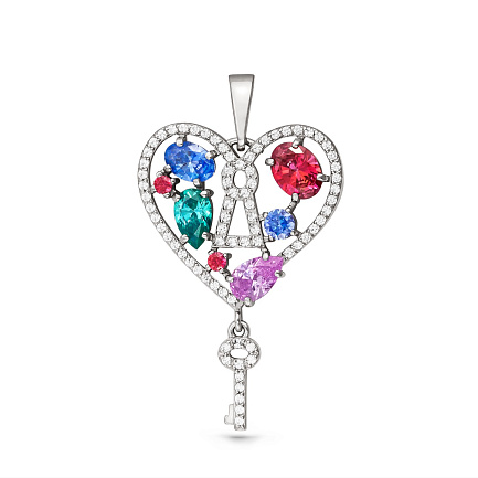 Подвеска из серебра с фианитами