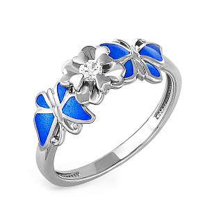 Кольцо из серебра с фианитом