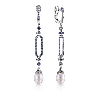 Серьги из белого золота с бриллиантом