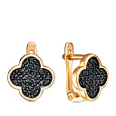 Серьги с английским замком из красного золота с фианитами