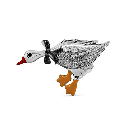 Брошь из серебра с фианитами