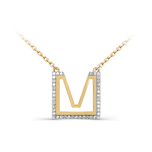 Колье из желтого золота с бриллиантом