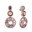 Серьги из красного золота с бриллиантами, аметистами