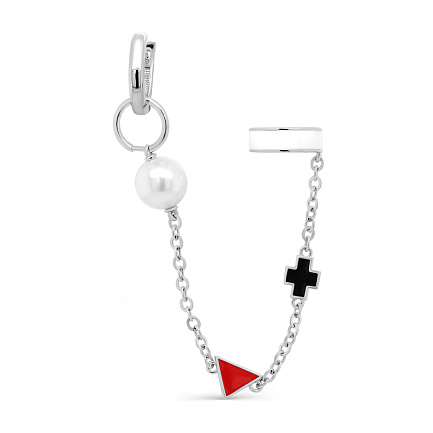 Моносерьга из серебра с жемчугом