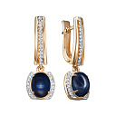 Серьги с английским замком из красного золота с бриллиантами