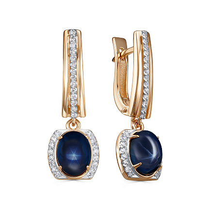 Серьги с английским замком из красного золота с бриллиантами