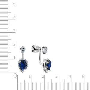 Серьги из серебра с фианитами