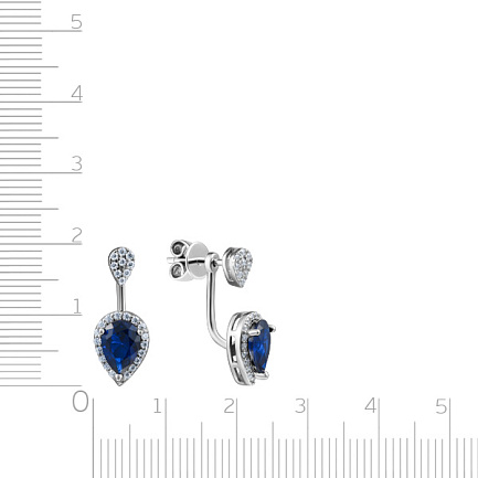 Серьги из серебра с фианитами