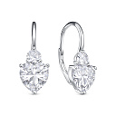 Серьги с английским замком из серебра с фианитами