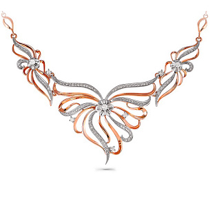 Колье из красного золота с бриллиантом