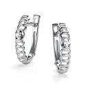 Серьги с английским замком из белого золота с бриллиантами