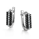 Серьги с английским замком из белого золота с бриллиантами