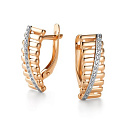 Серьги с английским замком из красного золота с бриллиантами