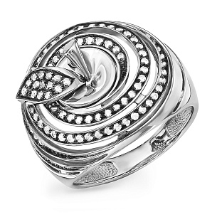 Кольцо из серебра с фианитами