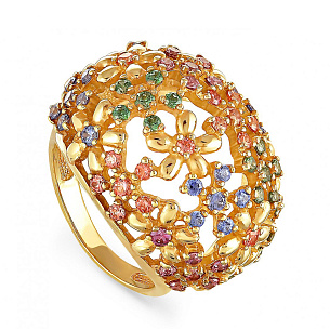 Кольцо из серебра с фианитом