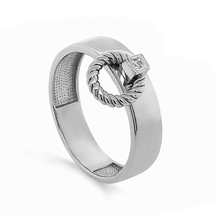 Кольцо из серебра с фианитом