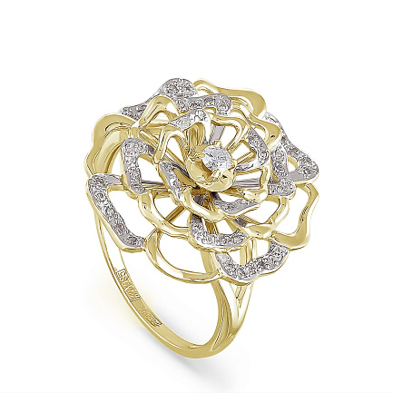 Кольцо из желтого золота с бриллиантами