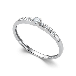 Кольцо из белого золота с бриллиантом