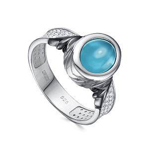 Кольцо из серебра с фианитами