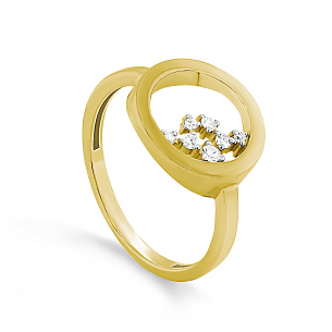 Кольцо из желтого золота с бриллиантом