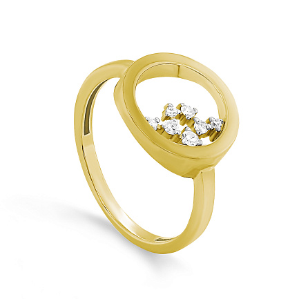 Кольцо из желтого золота с бриллиантами