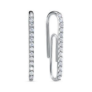 Серьги из серебра с фианитами