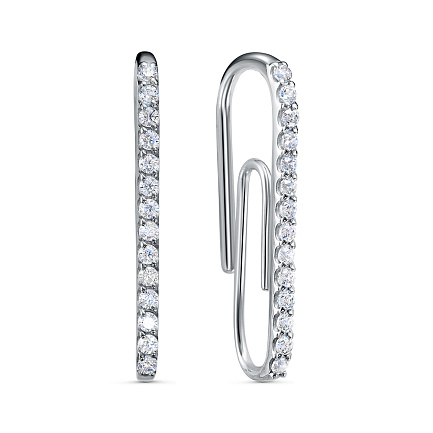 Серьги из серебра с фианитами