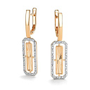 Серьги с английским замком из красного золота с бриллиантами