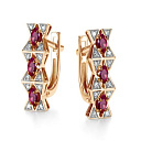 Серьги с английским замком из красного золота с бриллиантами