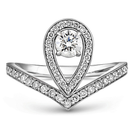 Кольцо из белого золота с бриллиантами