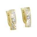 Серьги с английским замком из серебра с фианитами