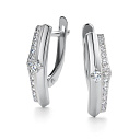 Серьги с английским замком из белого золота с бриллиантами